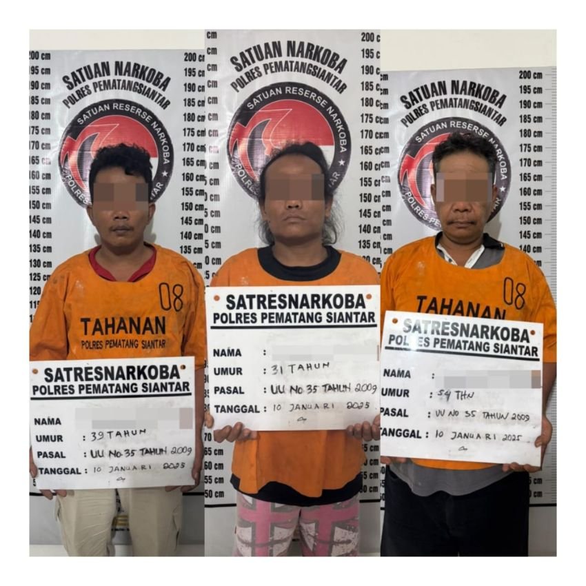 Polres Pematangsiantar Amankan Tiga Terduga Pengedar Narkoba