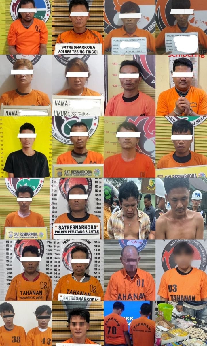 Satu Pekan,  Polda Sumut Amankan 130 Pelaku dan Puluhan Kilogram Barang Bukti Narkoba