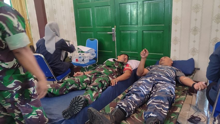 Prajurit Lanal TBA Peduli Sesama, Donor Darah di HUT Kodim dan Persit Chandra Kirana