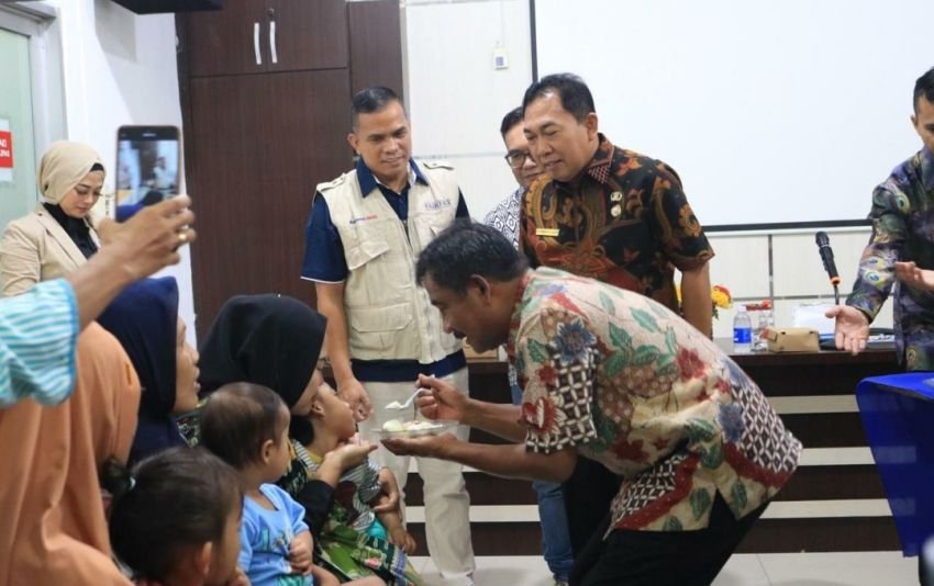 Cegah Stunting, Pemko Binjai bersama Asuransi MAG Gelar Pemberian Makanan Tambahan