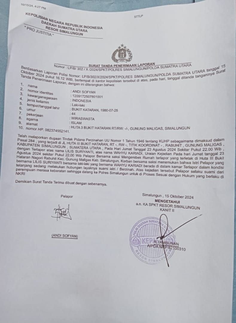 Suami Pergoki Istri 'Berhubungan Badan' dengan Pria Idaman di Simalungun