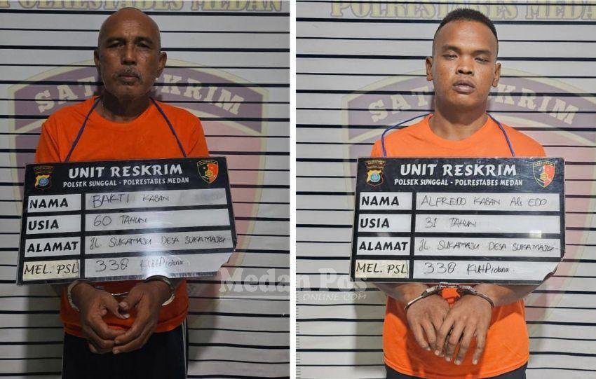 Tampang Bapak dan Anak Ditangkap Usai Bunuh Tetangga Hingga Tewas Bersimbah Darah