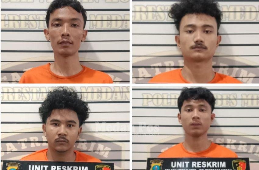 Tampang 4 Pelaku Curanmor yang Beraksi di Kos-kosan Air Bersih Ditangkap, 3 di Antaranya Ditembak!