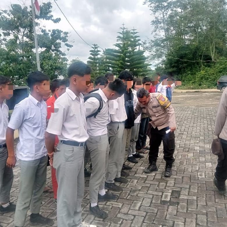 Patroli Kasih Sayang, Polsek Palipi Tindak 21 Orang Pelajar Bolos Sekolah