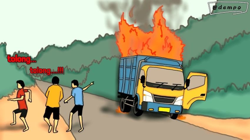 Sopir Truk Heroik Selamatkan Warga