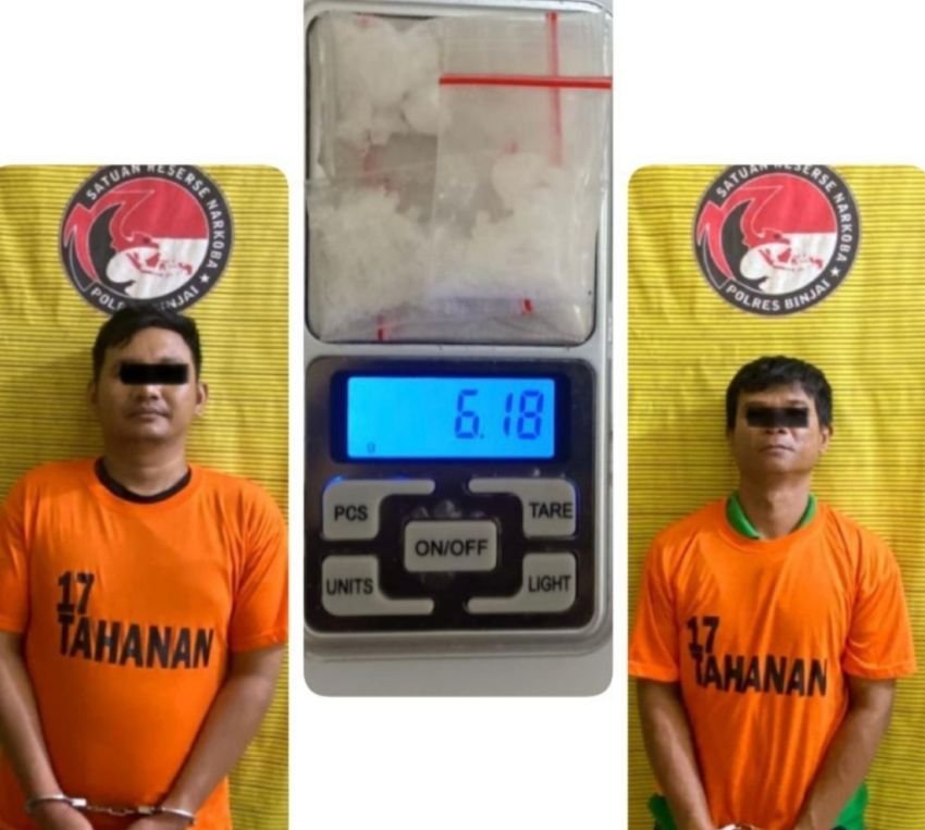 Saat Patroli, Polres Binjai Sergap Dua Pria Pemilik 6,18 Gram Sabu