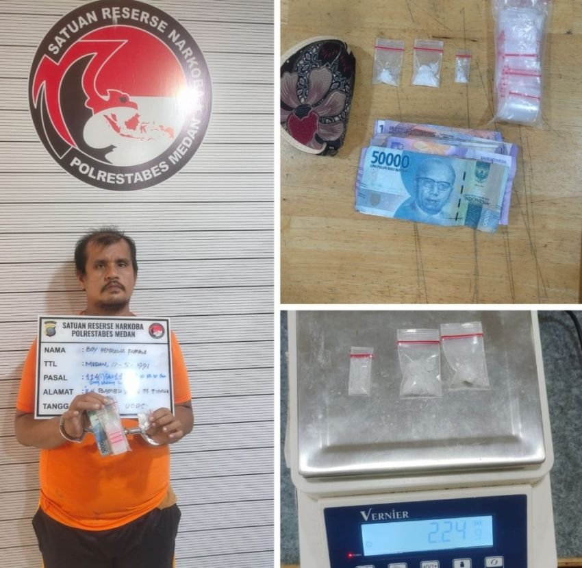 Lagi Nunggu Pembeli, Pengedar 3 Paket Sabu Diboyong ke Satres Narkoba Polrestabes Medan