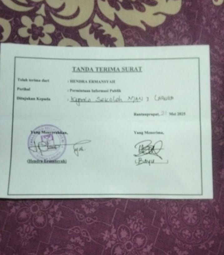 MAN 1 Labura Diduga Tidak Sampaikan Laporan Keuangan Kepada Publik