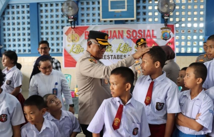Rangkaian Hardiknas, Kapolrestabes Medan Kunjungi SLB Karya Murni
