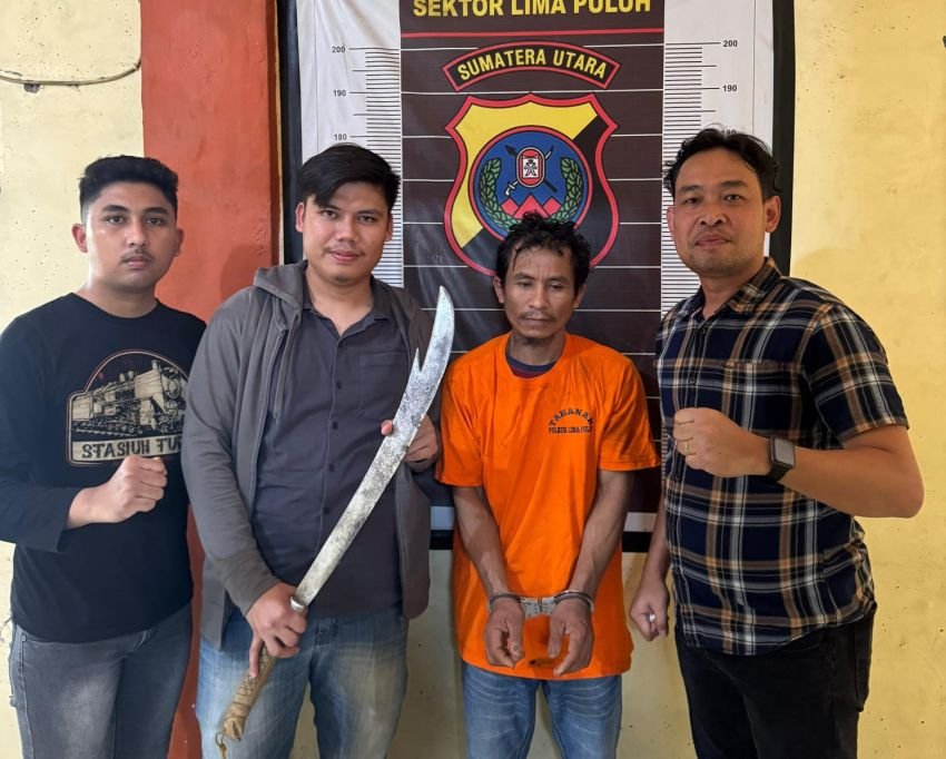Pelaku Pengancam Kades Dengan Parang Panjang Diringkus Polsek Lima Puluh di Simpang Dolok