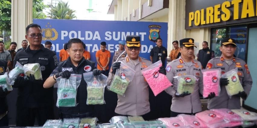 Tim Spartan Sat Narkoba Polrestabes Medan Sita 20 Kg Sabu, dan 58.750 XTC dari Jaringan Malaysia