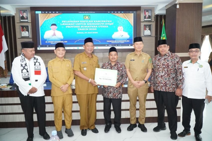 Bupati Langkat Syah Afandin Lepas 14 Kafilah STQH: Jadikan Al-Qur'an Sebagai Nafas Kehidupan