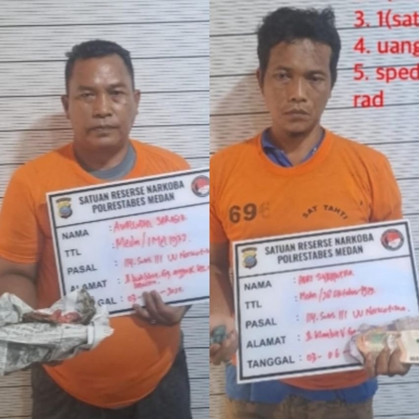 Satres Narkoba Polrestabes Medan Ciduk Dua Pria Jual Ganja