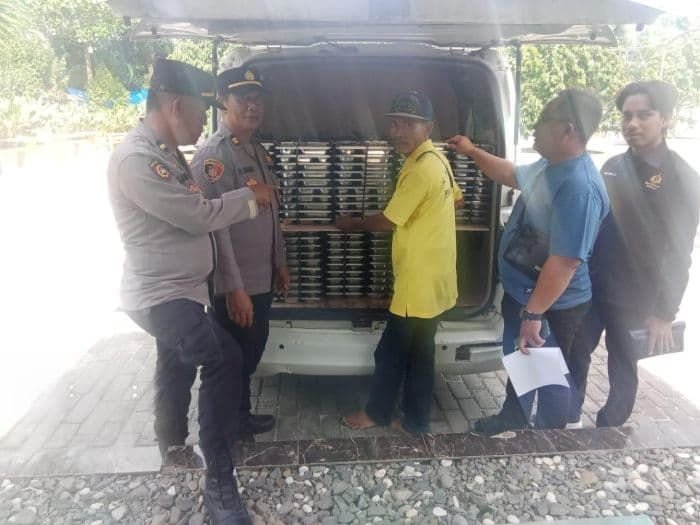 Polsek Indra Pura Kawal Peluncuran 2.696 Porsi MBG di Air Putih