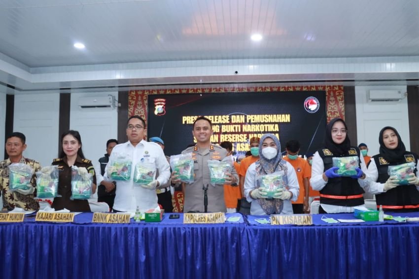 Polres Asahan Ungkap Jaringan Narkoba Antar Propinsi, Musnahkan 31,5 Kg Sabu
