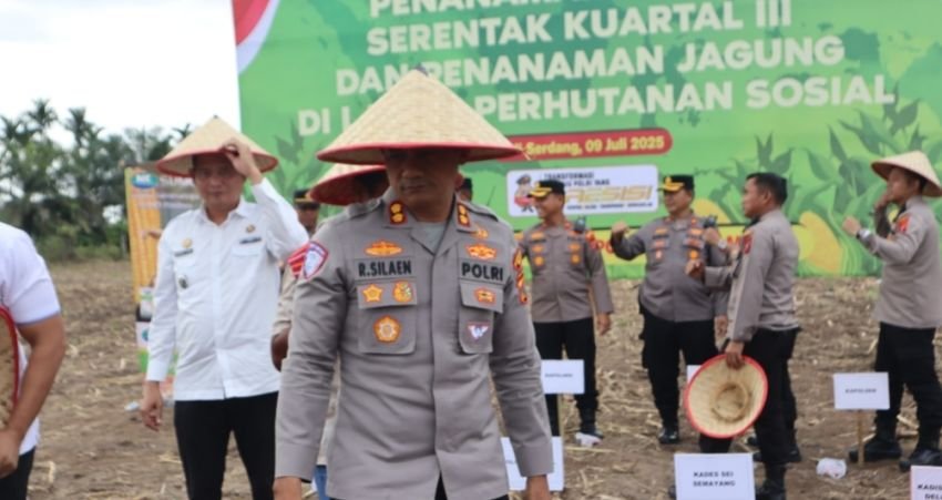 Perkuat Ketahanan Pangan, Polrestabes Medan Tanam Jagung di Lahan Seluas 1 Ha