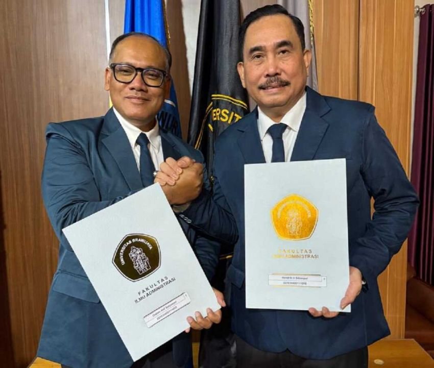 Hendrik Sitompul dan Kapolrestabes Medan Ikuti Yudisium Doktor Universitas Brawijaya