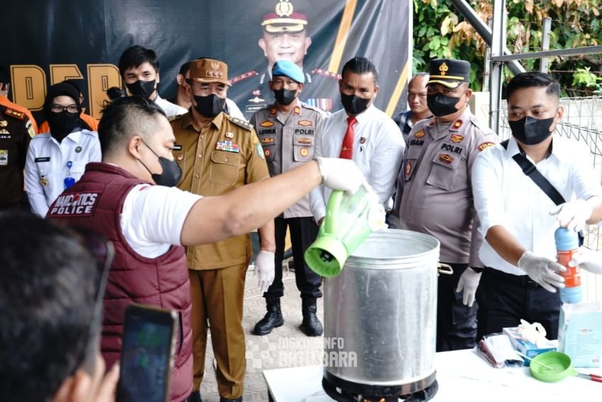 Polres Batu Bara Bersama Forkopimda Musnahkan 30 Kg Sabu, 22,4 Kg Ekstasi, dan 25,6 Kg Ganja