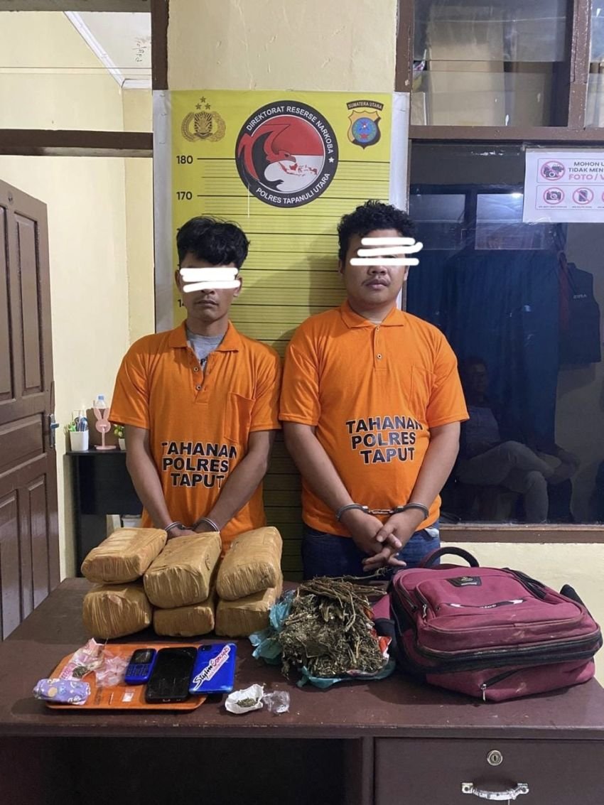 Sat Narkoba Polres Taput Tangkap 6 Orang Pengedar Ganja, 1 Orang Residivis