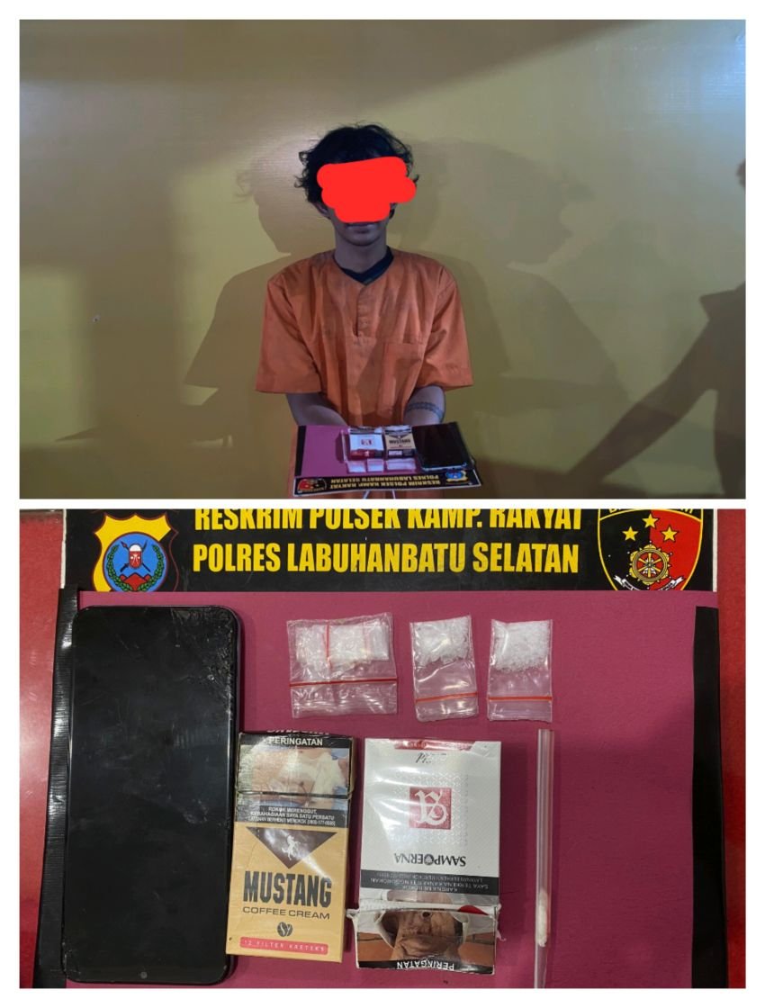 Polsek Kampung Rakyat Ringkus Pengedar Sabu di Teluk Panji