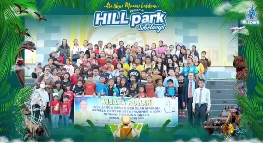 100 Anak Sekolah Minggu Gereja GPI Sidang Tanjung Gusta Diberangkatkan Maruli Siahaan Wisata Rohani ke Hill Park