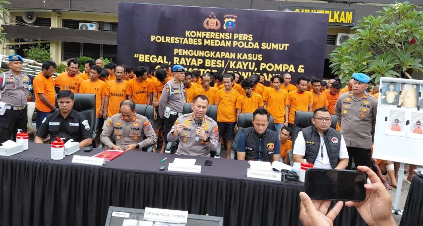 Polrestabes Medan Komit Sikat Begal, Rayap Besi dan Pompa : Tempo 15 Hari, Ungkap 103 Kasus dengan 147 Tersangka