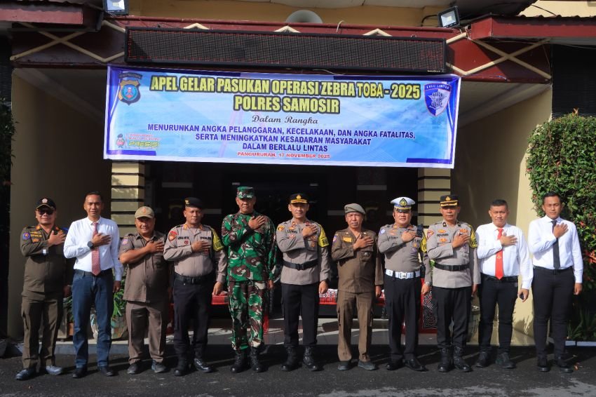 Wakapolres Samosir Kompol Briston AM Napitupulu Pimpin Gelar Apel Pasukan Operasi Zebra Toba 2025