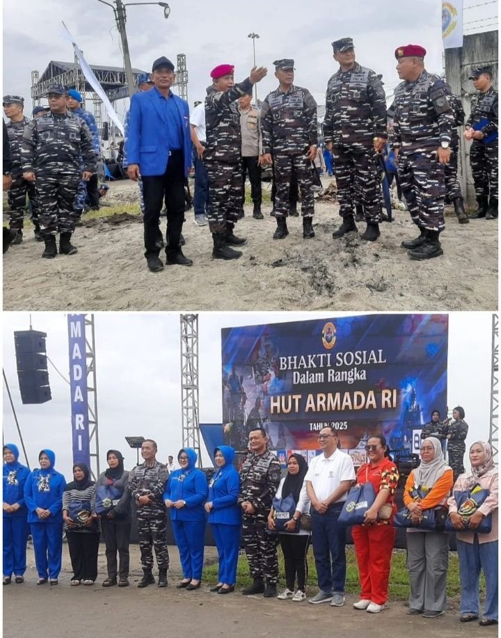 Sambut HUT Armada RI 2025, Kodaeral I Gelar Program Laut Bersih dan Baksos