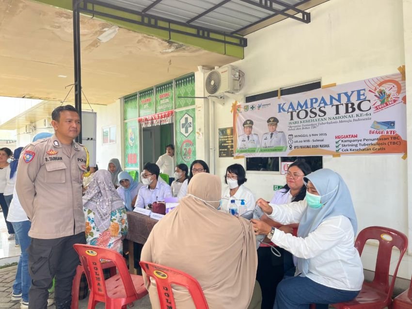Puskesmas Dolok Masihul Gelar Kampanye TOSS TBC Didukung TNI&ndash;Polri