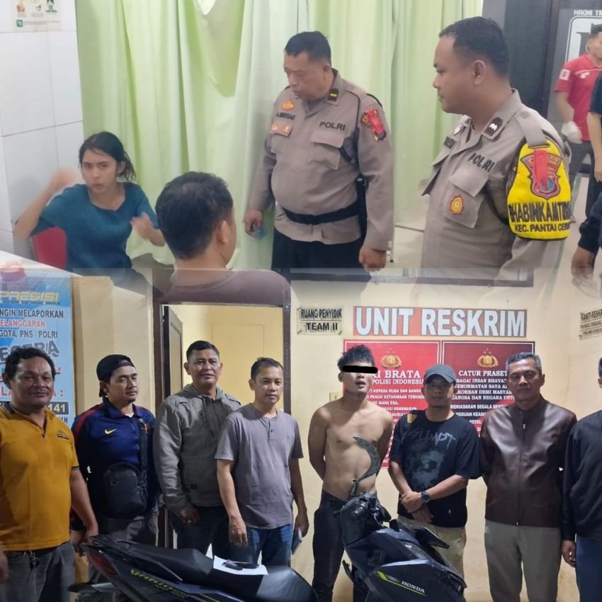 Respon Cepat Pos PAM Nataru,  Pelaku Curas Bersenjata Tajam Diamankan Polsek Pantai Cermin