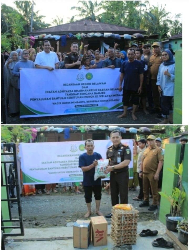 Kejari Belawan Salurkan Bantuan Sembako kepada Korban Banjir di Marelan