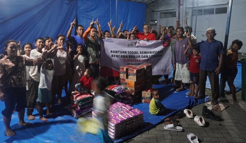 Indako dan Yayasan AHM Salurkan Bantuan Korban Banjir di Sumut