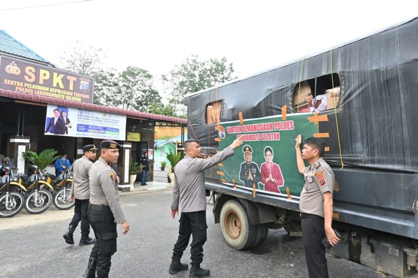 Respon Cepat Polres Labusel Kirim Bantuan Tahap II Korban Bencana Batang Toru