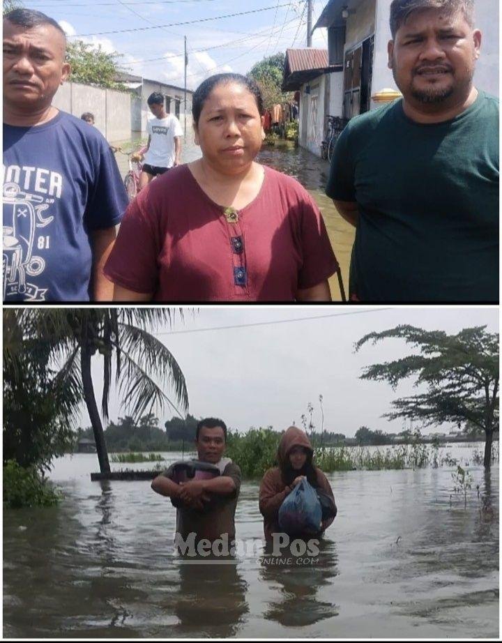 1000 KK Warga Komplek TKBM Sei Mati Terendam Banjir dan Pasang Air Rob