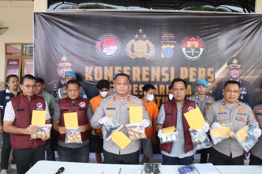 Polres Batu Bara Tangkap 3 Tersangka Pengedar Sabu, Barbuk 1 Kilogram Lebih dan 1 Air Soft Gun