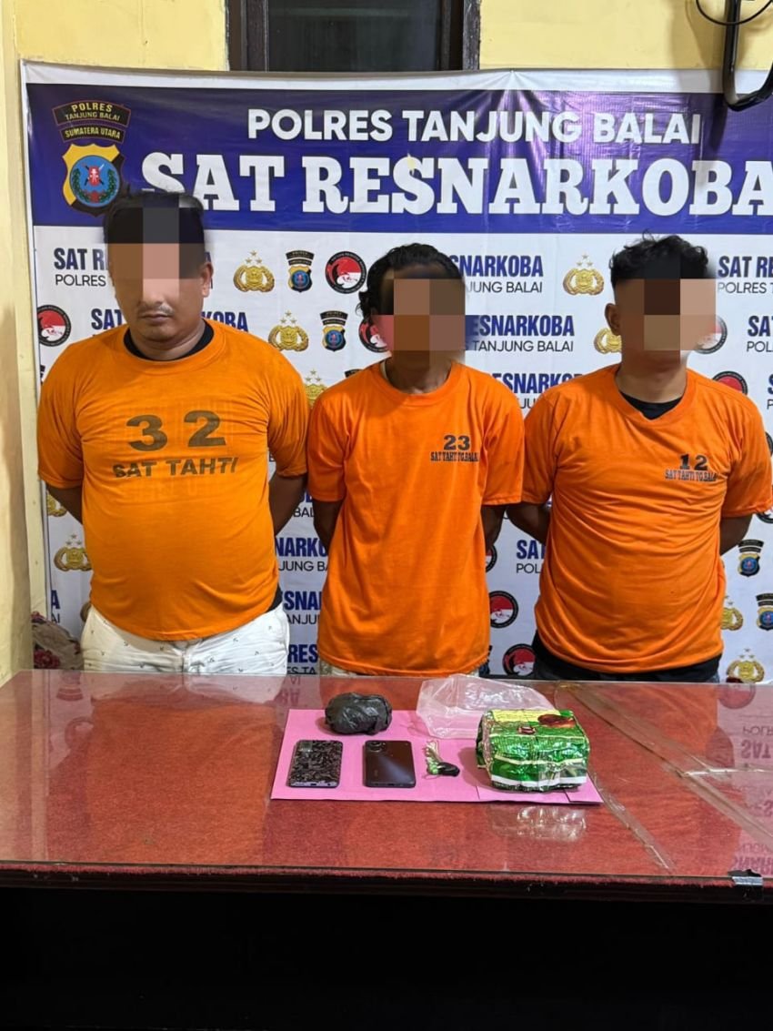 Kembali, Polres Tanjungbalai Gagalkan Peredaran 1 Kg Shabu, 3 Pengedar Diciduk