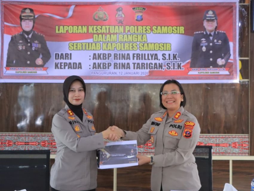 Parade Tandai Pergantian Kapolres Samosir