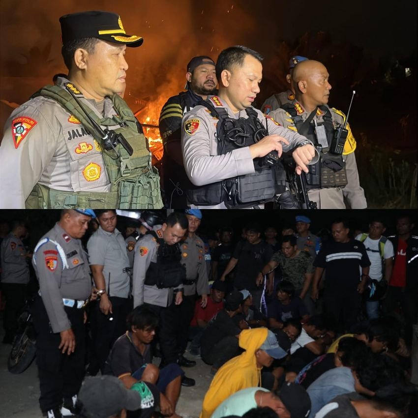 GSN ke 8 Kawasan Jermal : Puluhan Orang Diangkut, Barak Narkoba Ikut Dibakar