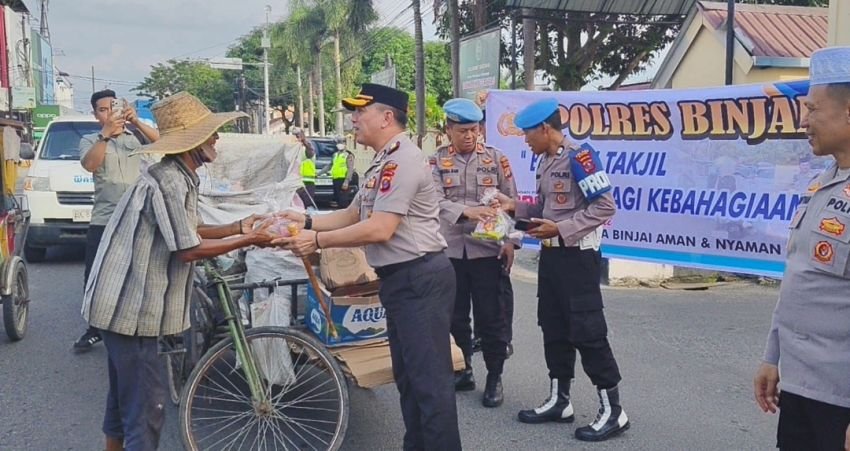 Kapolres Binjai Berbagi Bukaan Jelang Berbuka Puasa