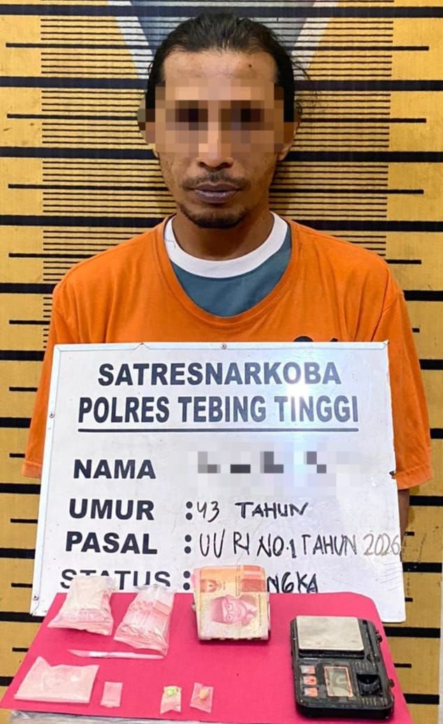 Polres Tebing Tinggi Ciduk Residivis Berikut Narkoba di Gang Subur