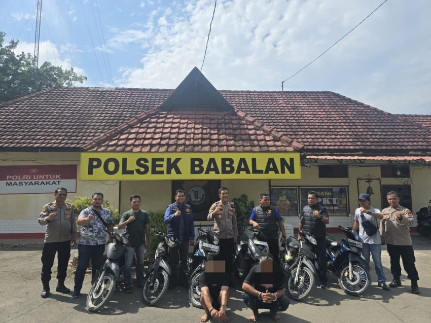 Pura-Pura Berburu,  Polsek Babalan Ungkap Kasus Curanmor, Enam Unit Kendaraan Berhasil Diamankan