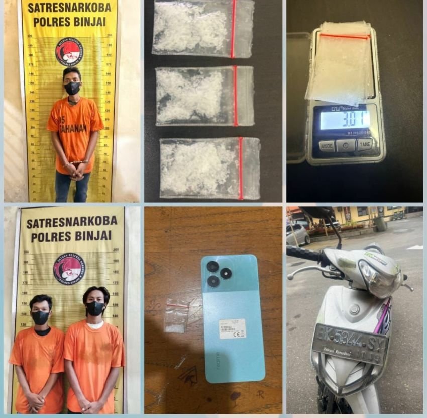 Satu Pengedar Bersama Dua Pengguna Narkoba Diciduk Polres Binjai
