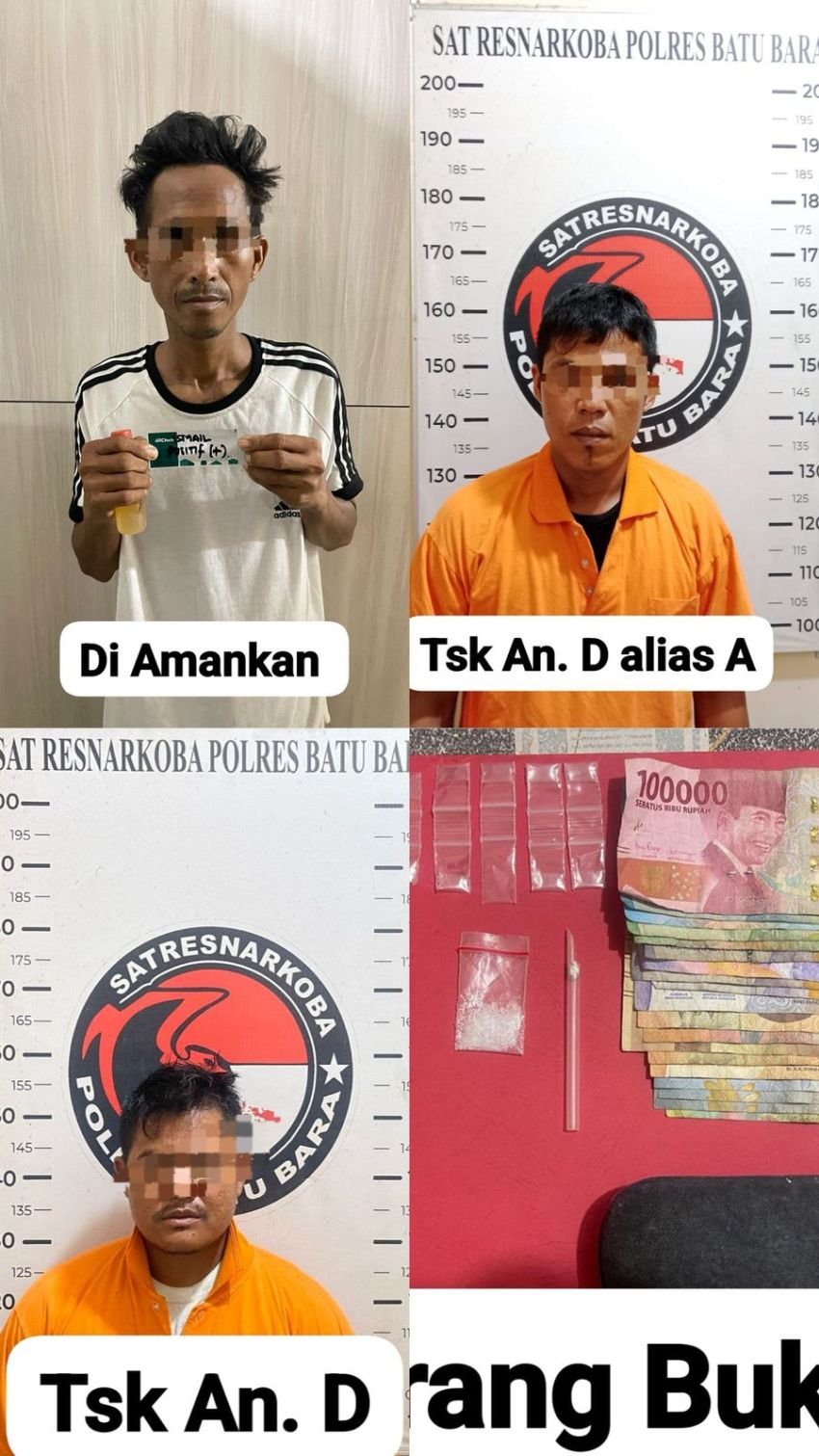 Satresnarkoba Polres Batu Bara Gerebek Sarang Narkoba di Tanjung Tiram, Tiga Orang Diamankan