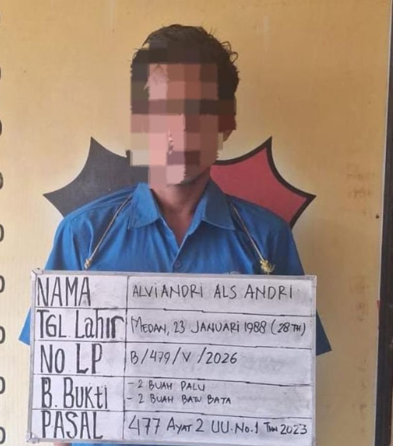 Viral di Medsos! Polisi Ringkus Pencuri Material Bangunan dan Elektronik di Labuhan Deli