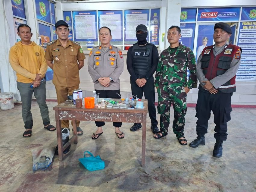 Tim Gabungan Tiga Pilar Bersinergi Jaga Kamtibmas Belawan