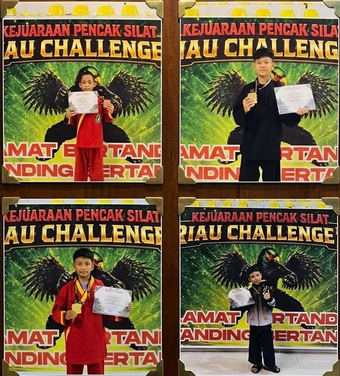 Siswa MIN 5 Medan Borong 4 Medali Kejuaraan Pencak Silat Riau Challenge 2 Piala Kemenpora