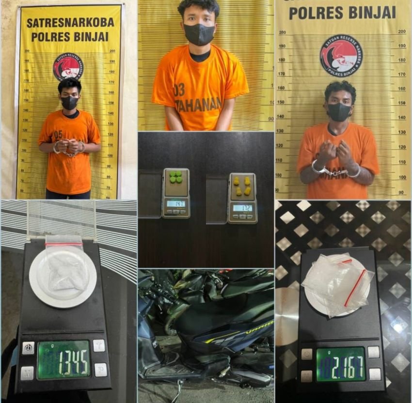 Dalam Sehari 3 Pengedar Narkoba Diamankan Polres Binjai Dari TKP Berbeda