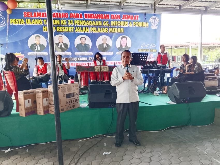 Maruli Siahaan Hadiri Pesta Ulang Tahun ke 34 HKBP Jalan Pelajar, Bantu Pengadaan Moubiliner