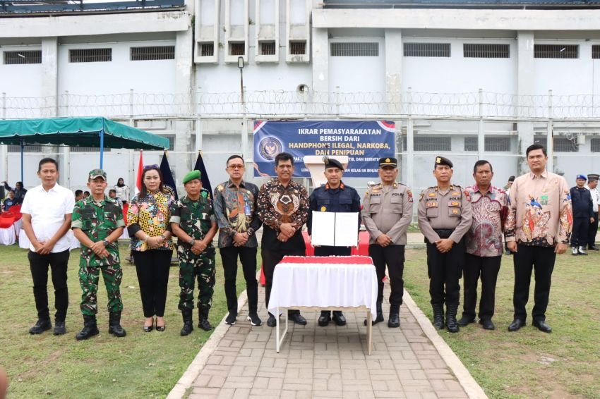 Pemko Binjai Hadiri Ikrar Pemasyarakatan Bersih dari Handphone Ilegal, Narkoba, dan Penipuan