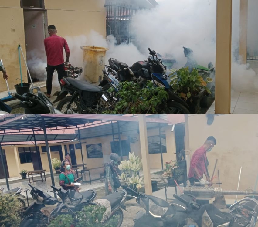 Polsek Kotapinang Gerak Cepat Cegah DBD : Fogging di Mako dan Permukiman Warga